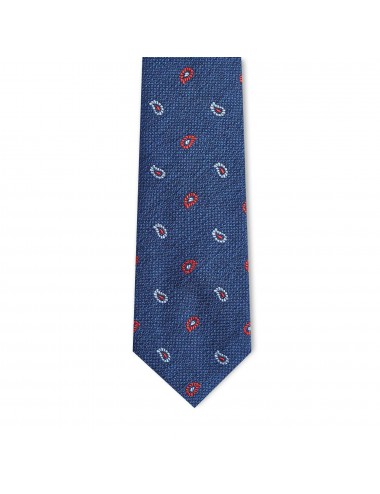 Navy Blue Red Micro Paisley...