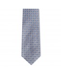 Grey Blue Medallion Necktie
