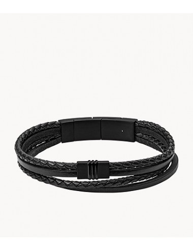 Multi-Strand Black Leather...
