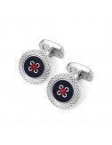 Engraved Edge Button Cufflinks